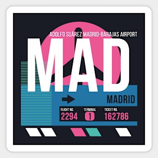 Madrid (MAD) Airport Code Baggage Tag Magnet